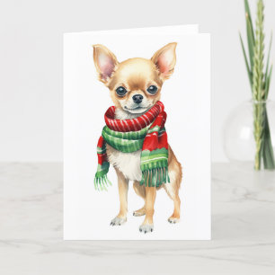 Cartes Pour Fêtes Annuelles Chien de Noël, Vacances Chihuahua BLANK