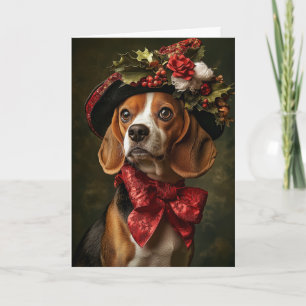 Cartes Pour Fêtes Annuelles Chien de Noël Victorien Beagle