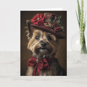 Cartes Pour Fêtes Annuelles Chien de Noël victorien Yorkshire Terrier