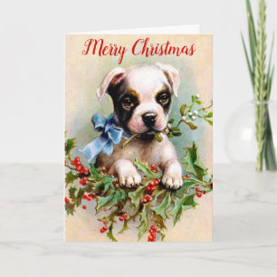 Cartes Pour Fêtes Annuelles Chien de Noël Vintage