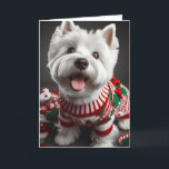 Cartes Pour Fêtes Annuelles Chien de Noël Westie<br><div class="desc">Terrier de Noël de West Highland</div>