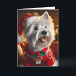 Cartes Pour Fêtes Annuelles Chien de Noël Westie<br><div class="desc">West Highland Terrier Westie dans un costume Père Noël de Noël et casquette tatan</div>
