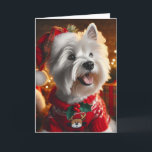 Cartes Pour Fêtes Annuelles Chien de Noël Westie<br><div class="desc">West Highland Terrier Westie dans un costume Père Noël de Noël et casquette tatan</div>