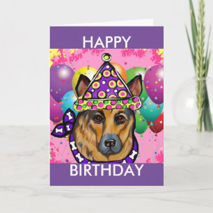 Cartes Pour Fêtes Annuelles Chien de Parti de Berger Allemand