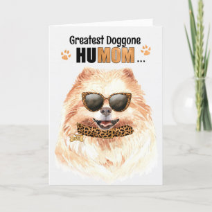 Cartes Pour Fêtes Annuelles Chien de Poméranie plus grand HuMOM Fête des Mères
