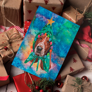 Cartes Pour Fêtes Annuelles Chien de race Basset Hound Noël