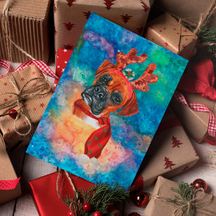 Cartes Pour Fêtes Annuelles Chien de race Boxer Noël
