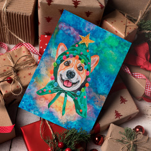 Cartes Pour Fêtes Annuelles Chien de race Corgi Noël