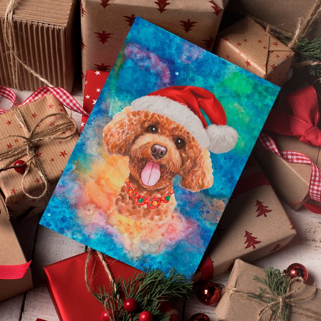 Cartes Pour Fêtes Annuelles Chien de race de caniche Noël (Créateur téléchargé)