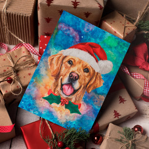 Cartes Pour Fêtes Annuelles Chien de race Retriever doré Noël