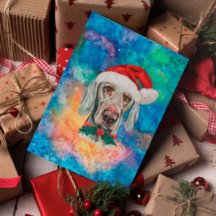 Cartes Pour Fêtes Annuelles Chien de race Weimaraner Noël