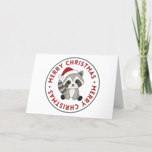 Cartes Pour Fêtes Annuelles Chien de Raton Noël Neige Hiver Raton laveur Vacan
