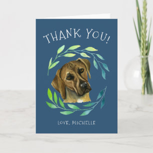 Cartes Pour Fêtes Annuelles Chien de Rhodesian Ridgeback avec un Merci de la