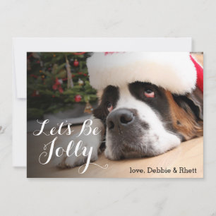 Cartes Pour Fêtes Annuelles Chien de Saint Bernard avec Santa Hat