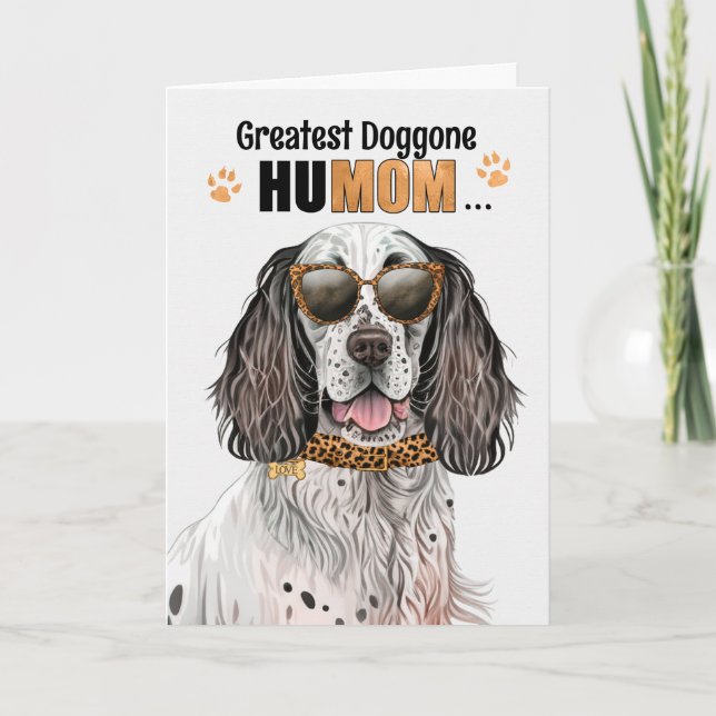 Cartes Pour Fêtes Annuelles Chien de Setter anglais plus grand HuMOM Fête des  (Devant)