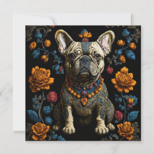 Cartes Pour Fêtes Annuelles Chien de taule français de l'art populaire mexicai