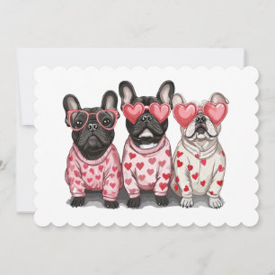 Cartes Pour Fêtes Annuelles Chien de taureau français de la Saint-Valentin