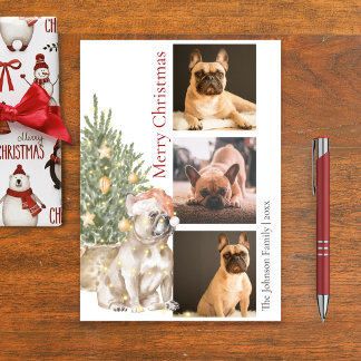 Cartes Pour Fêtes Annuelles Chien de taureau français et photo d'un chien d'ar
