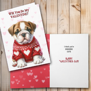 Cartes Pour Fêtes Annuelles Chien de taureau mou en Saint-Valentin