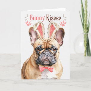 Cartes Pour Fêtes Annuelles Chien de taureaux français à Bunny Ears pour Pâque
