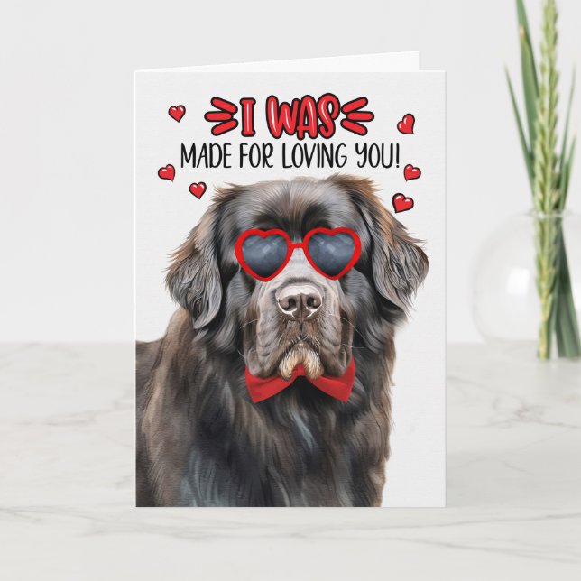 Cartes Pour Fêtes Annuelles Chien de Terre-Neuve fait pour vous aimer Valentin (Devant)