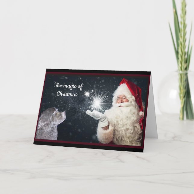 Cartes Pour Fêtes Annuelles Chien de Terre-Neuve Noël (Devant)