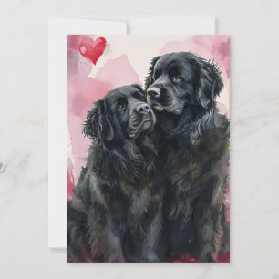 Cartes Pour Fêtes Annuelles chien de Terre-Neuve Saint-Valentin 