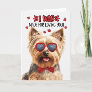 Cartes Pour Fêtes Annuelles Chien de Terrier Silky fait pour vous aimer Valent