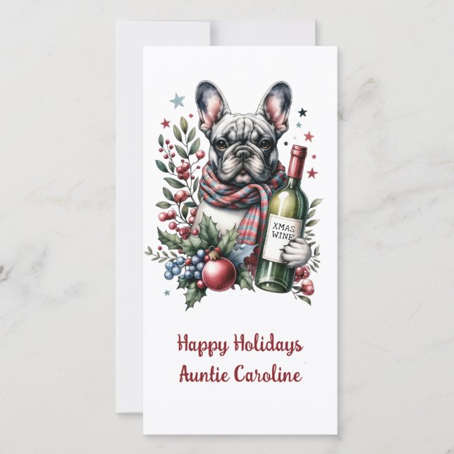 Cartes Pour Fêtes Annuelles Chien d'eau de vacances de Noël (Devant)