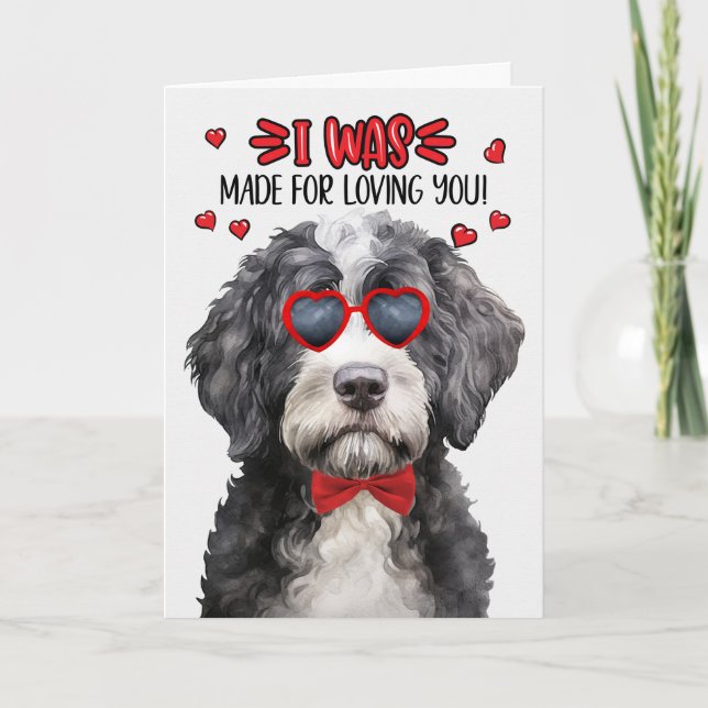 Cartes Pour Fêtes Annuelles Chien d'eau portugais fait pour vous aimer Valenti (Devant)