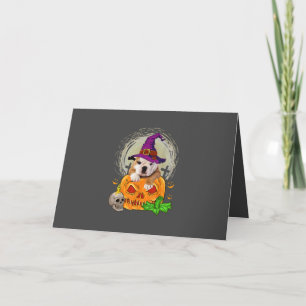 Cartes Pour Fêtes Annuelles Chien d'Halloween, Citrouille anglais de Bulldog