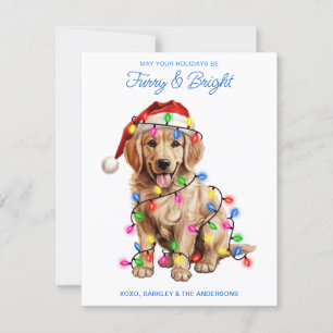 Cartes Pour Fêtes Annuelles Chien d'or retriever personnalisé et brillant