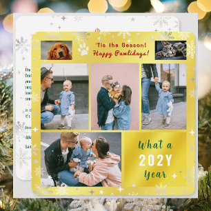 Cartes Pour Fêtes Annuelles Chien Drôle Chat Joyeux Pawlidays Photos Doré