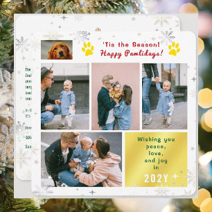 Cartes Pour Fêtes Annuelles Chien drôle Joyeux Pawlidays Paix Amour Joie 5 Pho