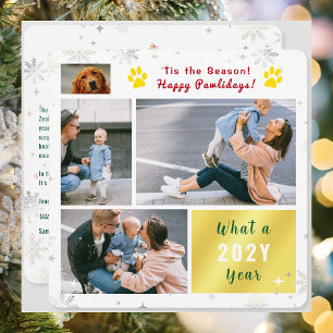 Cartes Pour Fêtes Annuelles Chien Drôle Joyeux Pawlidays Photos Lettre de Noël