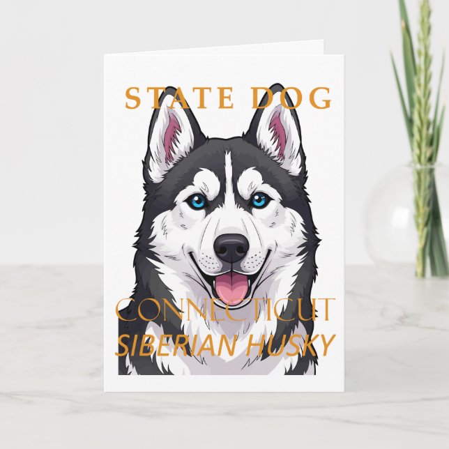 Cartes Pour Fêtes Annuelles Chien du territoire du Connecticut Sibérie Husky (Devant)