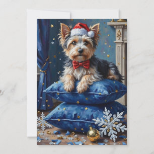 Cartes Pour Fêtes Annuelles Chien élégant Biewer Terrier Velvet Noël