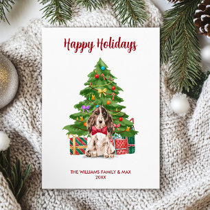 Cartes Pour Fêtes Annuelles Chien Épagneul Anglais Famille Noël