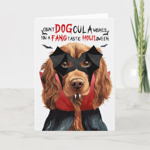Cartes Pour Fêtes Annuelles Chien Espagnol Sussex Drôle Nombre DOGcula Hallowe