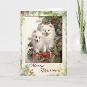Cartes Pour Fêtes Annuelles Chien Esquimau Américain victorien de Noël
