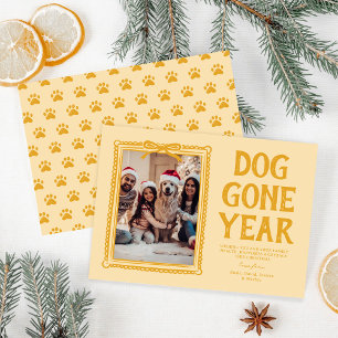 Cartes Pour Fêtes Annuelles Chien est parti année Jaune photo Noël