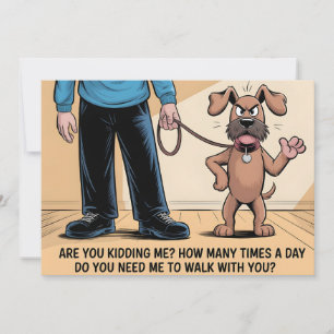 Cartes Pour Fêtes Annuelles Chien Grincheux Dessin Animé Drôle de Marche