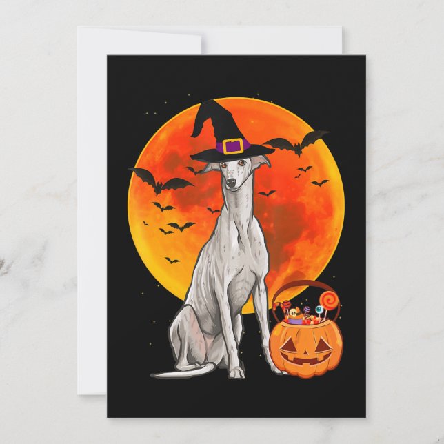 Cartes Pour Fêtes Annuelles Chien Halloween Greyhound Jack-o'-lantern Citrouil (Devant)