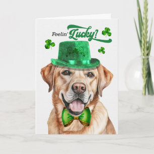 Cartes Pour Fêtes Annuelles Chien Lab jaune se sent chanceux à la St Patrick
