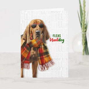 Cartes Pour Fêtes Annuelles Chien Limier Mignon Drôle Puce Navidog Noël