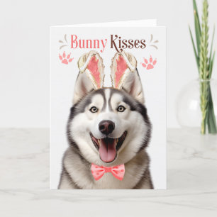 Cartes Pour Fêtes Annuelles Chien malamué dans les oreilles de Bunny pour Pâqu