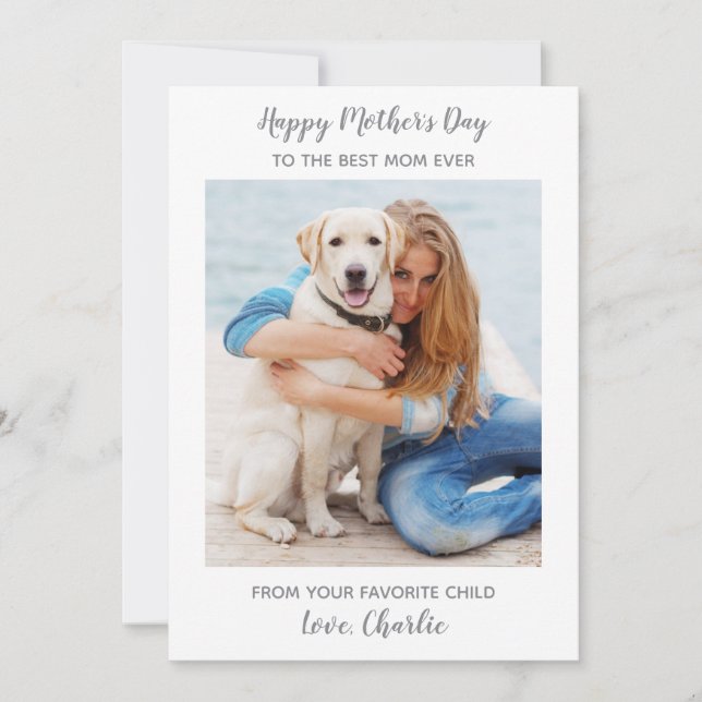Cartes Pour Fêtes Annuelles Chien Maman Personnalisé Animaux de compagnie Phot (Devant)