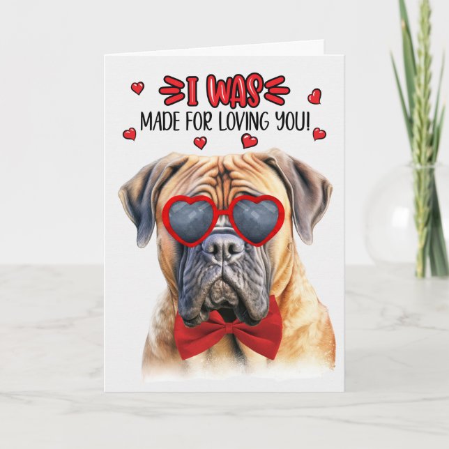 Cartes Pour Fêtes Annuelles Chien Mastiff fait pour vous aimer Valentine (Devant)