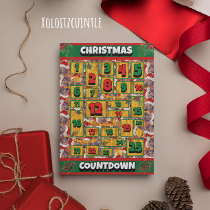 Cartes Pour Fêtes Annuelles Chien Mexicain Sans Poil Décompte Noël Avent