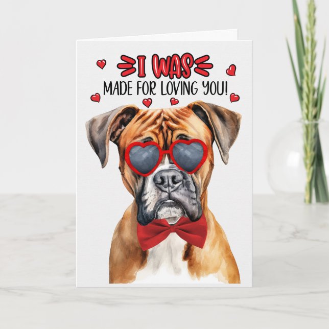 Cartes Pour Fêtes Annuelles Chien mignon en boîte qui t'aime Saint Valentin (Devant)